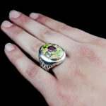 انگشتر نقره مردانه فاخر طرح تهمتن با چند سنگ معدنی اصل‌‌‌ - Image 5