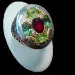 انگشتر نقره مردانه فاخر طرح تهمتن با چند سنگ معدنی اصل‌‌‌ - Image 3