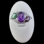 انگشتر نقره زنانه چندنگین اصل طرح فریوش‌‌‌ - Image 2