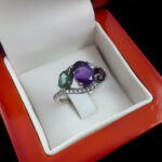 انگشتر نقره زنانه چندنگین اصل طرح فریوش‌‌‌ - Image 4