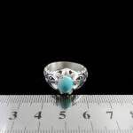 انگشتر فیروزه نیشابوری دست ساز نقره مردانه طرح بصیر - Image 5