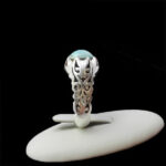 انگشتر فیروزه نیشابوری دست ساز نقره مردانه طرح بصیر - Image 2