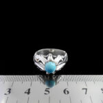 انگشتر فیروزه نیشابوری دست ساز نقره مردانه طرح بینش - Image 4