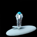 انگشتر فیروزه نیشابوری دست ساز نقره مردانه طرح بینش - Image 5