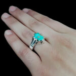 انگشتر فیروزه نیشابوری دست ساز نقره مردانه طرح پاشا - Image 2