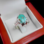 انگشتر فیروزه نیشابوری دست ساز نقره مردانه طرح پاشا - Image 3