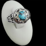 انگشتر فیروزه نیشابوری دست ساز نقره مردانه طرح پژواک