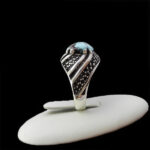 انگشتر فیروزه نیشابوری نقره مردانه و زنانه طرح پناه - Image 4