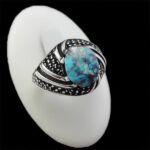انگشتر نقره مردانه و زنانه طرح پندار سنگ فیروزه نیشابوری