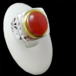 انگشتر عقیق یمنی سرخ نقره مردانه دست ساز فاخر طرح سرافراز‌‌‌