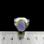 انگشتر عقیق کبود یمنی نقره مردانه دست ساز فاخر طرح مهرپیکر‌‌‌ - Image 3