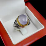 انگشتر عقیق کبود یمنی نقره مردانه طرح مانی‌‌‌ - Image 5