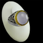 انگشتر عقیق کبود یمنی نقره مردانه طرح مانی‌‌‌