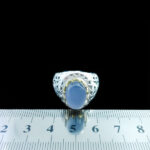 انگشتر عقیق کبود یمنی نقره مردانه دست ساز فاخر طرح مهرپوی‌‌‌ - Image 2