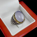 انگشتر عقیق کبود یمنی نقره مردانه طرح فرداد‌‌‌ - Image 2