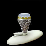 انگشتر عقیق کبود یمنی نقره مردانه طرح فرداد‌‌‌ - Image 3