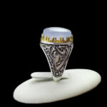 انگشتر عقیق کبود یمنی نقره مردانه طرح فرداد‌‌‌ - Image 4