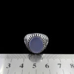 انگشتر عقیق کبود یمنی نقره مردانه طرح فرازمند‌‌‌ - Image 4