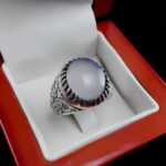 انگشتر عقیق کبود یمنی نقره مردانه طرح فرازمند‌‌‌ - Image 3