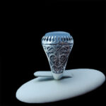 انگشتر عقیق کبود یمنی نقره مردانه طرح فرازمند‌‌‌ - Image 5