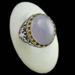 انگشتر عقیق کبود یمنی نقره مردانه طرح فرازمان‌‌‌