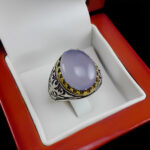 انگشتر عقیق کبود یمنی نقره مردانه طرح فرازمان‌‌‌ - Image 2