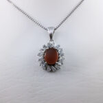 گردنبند عقیق سرخ یمنی نقره زنانه طرح فریزان - Image 3