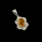 گردنبند عقیق سرخ یمنی نقره زنانه طرح فریشن