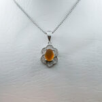 گردنبند عقیق سرخ یمنی نقره زنانه طرح فریشن - Image 3