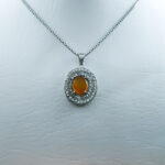 گردنبند عقیق سرخ یمنی نقره زنانه طرح فریشان - Image 3