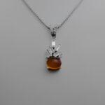 گردنبند عقیق سرخ یمنی نقره زنانه طرح متاین - Image 3