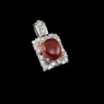 گردنبند عقیق سرخ یمنی نقره زنانه طرح حناسا