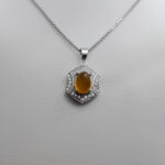 گردنبند عقیق سرخ یمنی نقره زنانه طرح نرجس - Image 3