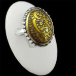 انگشتر حدید صینی نقره مردانه لبیک یا حسین (ع)