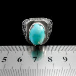 انگشتر نقره فیروزه نیشابوری دست ساز مردانه طرح فاخر آلان‌‌‌ - Image 4