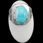 انگشتر نقره فیروزه نیشابوری دست ساز مردانه طرح فاخر آلان‌‌‌ - Image 2