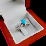 انگشتر فیروزه نیشابوری دست ساز نقره مردانه طرح صاحب - Image 5