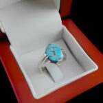 انگشتر فیروزه نیشابوری دست ساز نقره مردانه طرح ارستون - Image 3