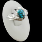 انگشتر فیروزه نیشابوری دست ساز نقره مردانه طرح ابیل