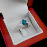 انگشتر فیروزه نیشابوری دست ساز نقره مردانه طرح ابیل - Image 2