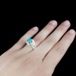 انگشتر فیروزه نیشابوری دست ساز نقره مردانه طرح ابیل - Image 5