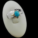 انگشتر فیروزه نیشابوری دست ساز نقره مردانه طرح ایاز