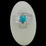 انگشتر فیروزه نیشابوری دست ساز نقره مردانه طرح ایاز - Image 4