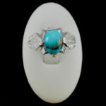 انگشتر فیروزه نیشابوری دست ساز نقره مردانه طرح اوژن - Image 3