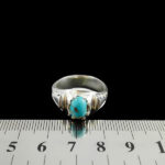 انگشتر فیروزه نیشابوری دست ساز نقره مردانه طرح بابوک - Image 5