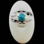 انگشتر فیروزه نیشابوری دست ساز نقره مردانه طرح بویان - Image 5