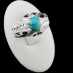 انگشتر فیروزه نیشابوری دست ساز نقره مردانه طرح بویان