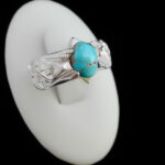 انگشتر فیروزه نیشابوری دست ساز  نقره مردانه طرح کاراکو