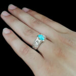 انگشتر فیروزه نیشابوری دست ساز  نقره مردانه طرح کاراکو - Image 5