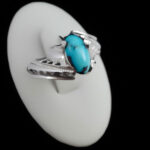 انگشتر فیروزه نیشابوری دست ساز  نقره مردانه طرح فرهود